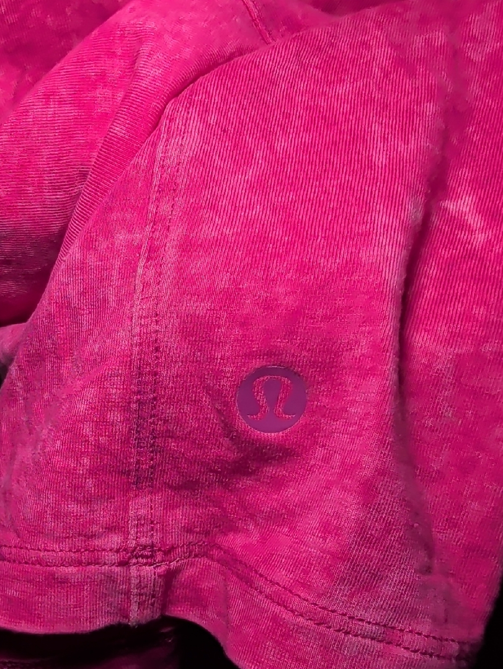 Lululemon All Yours Tee Cloudy Wash Ripened Raspberry Gym Workout Womens Size 12 - Picture 4 of 5